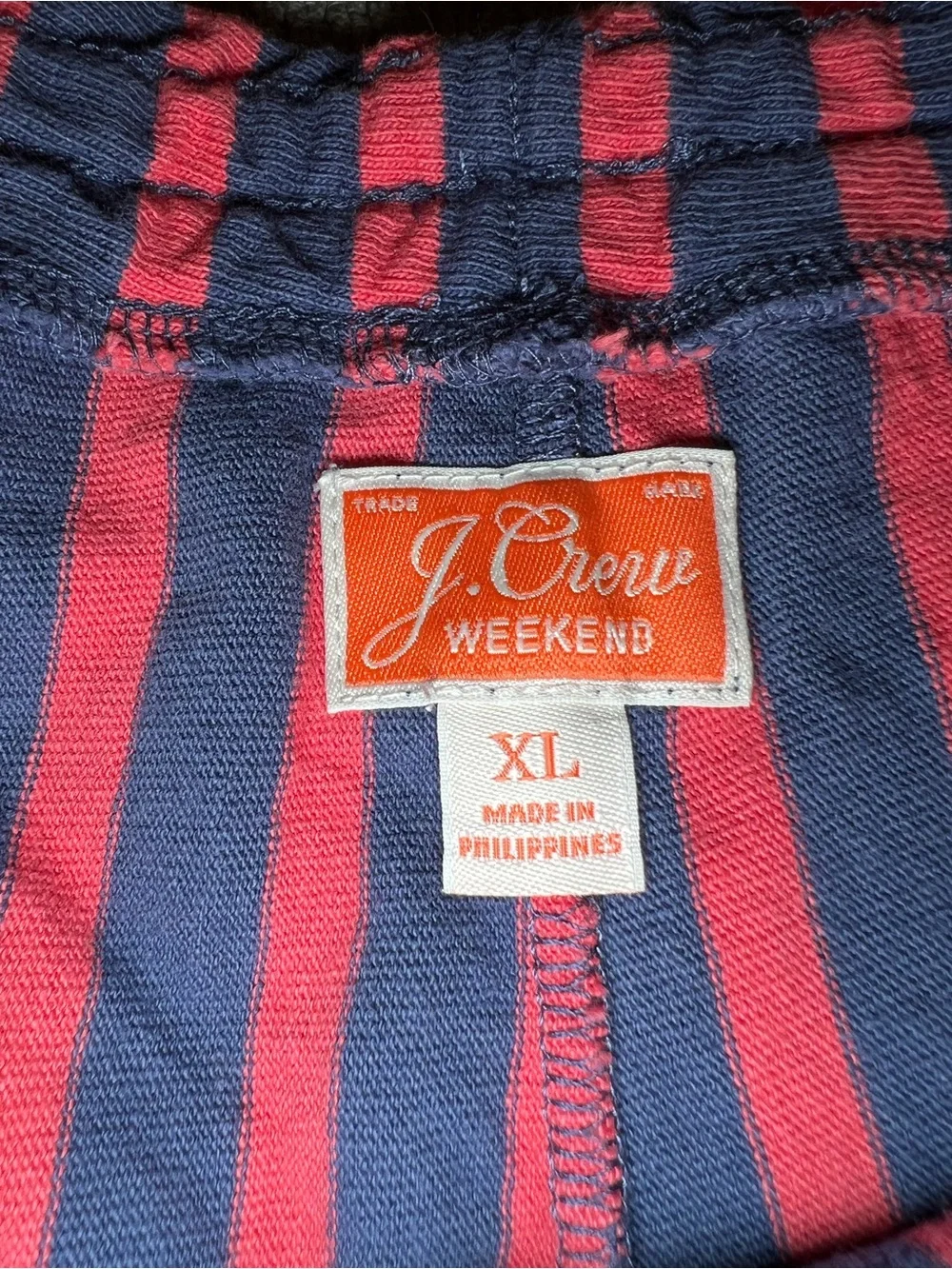 JCREW Striped Navy and Pink Knit Shorts